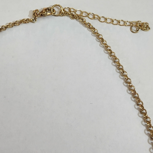 Vintage Necklace V-Neck Bib Gold Tone - Picture 4 of 5